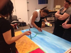 adult painting parties corporate group Fresh Paint Studio