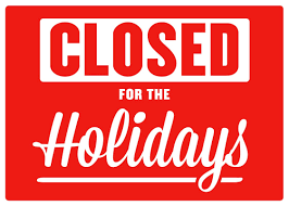 Closed for the Holidays - Studio Closure
