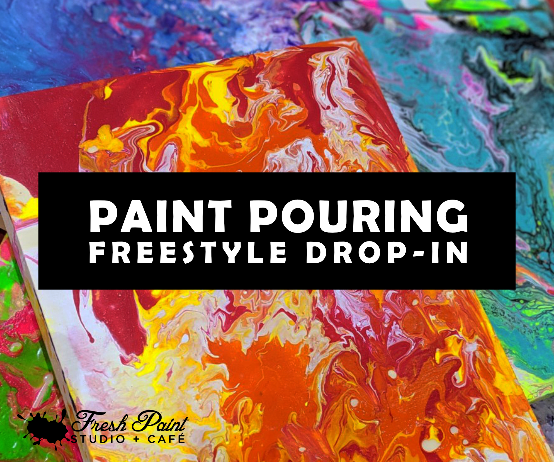 Abstract Acrylic Paint Pouring- Freestyle Painting