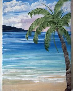 Virtual Paint Night - Sandy Beaches & Palm Trees