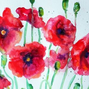 Watercolour Paint Night - Red Poppies