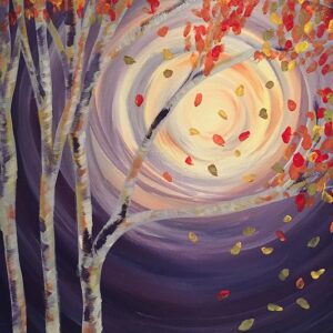 Virtual Paint Night - Fall Tree & Moon