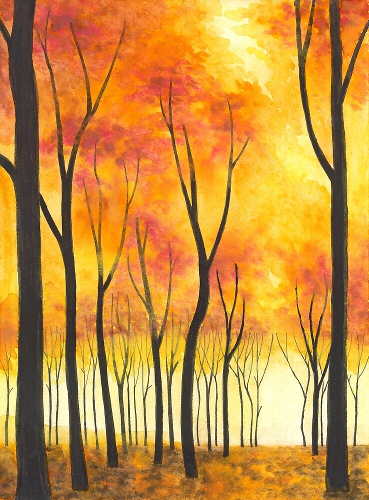 Virtual Watercolour Fall Forest Paint Night