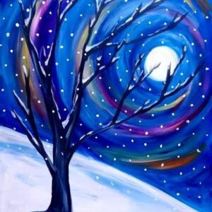 In Studio Paint Night - Winter Moon & Tree