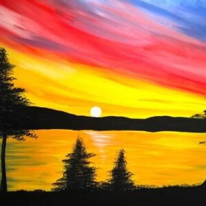 Virtual Paint Night - Pine Lake Sunset