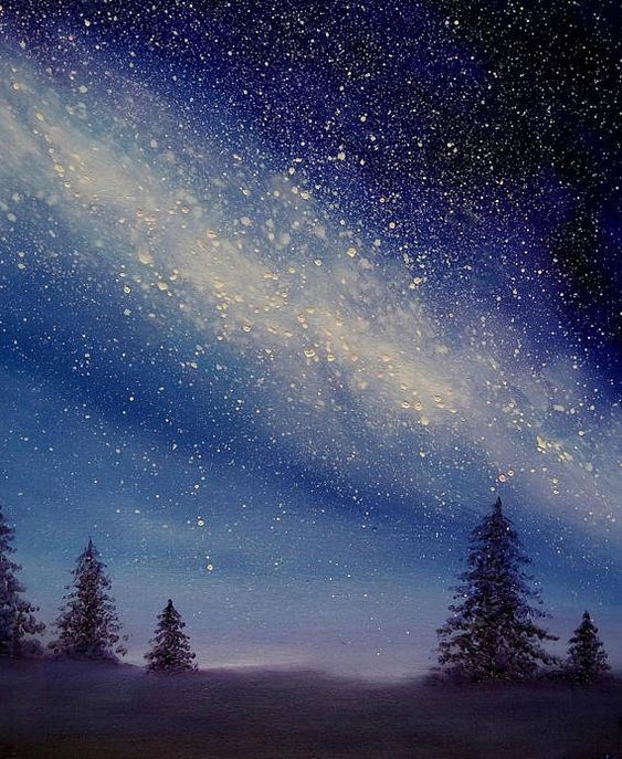 Starry Night and Trees - Virtual Paint Night