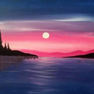 Moon Over the Water - Virtual Paint Night