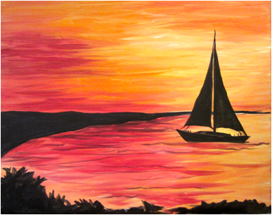 Virtual Paint Night - Sunset Boating