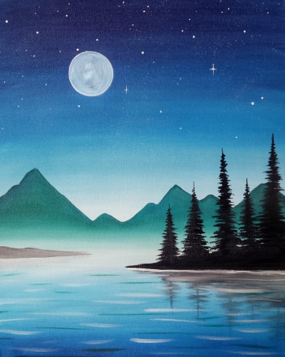 Virtual Paint Night - Blue Sky, Moon and Summer Night