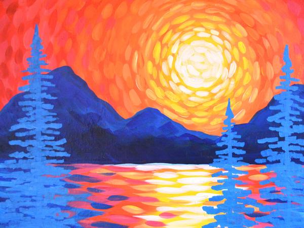 Sunset Lake - Virtual Paint Night