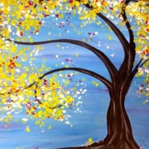 Fall Tree & Blue Sky - Virtual Paint Night
