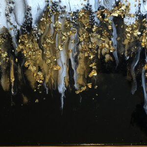 Virtual – Fluid Acrylic Paint Pouring with Gold Leaf