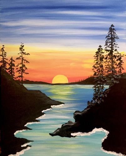 Sunset on the Lake - Virtual Paint Night