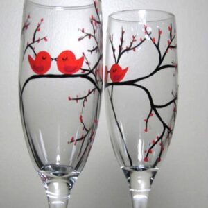 Be My Valentine - Love Birds Wine Glass Painting Event