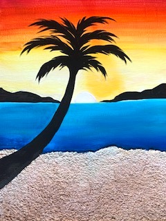 Wish You Were Here - Sunset Beach - Virtual Paint Night