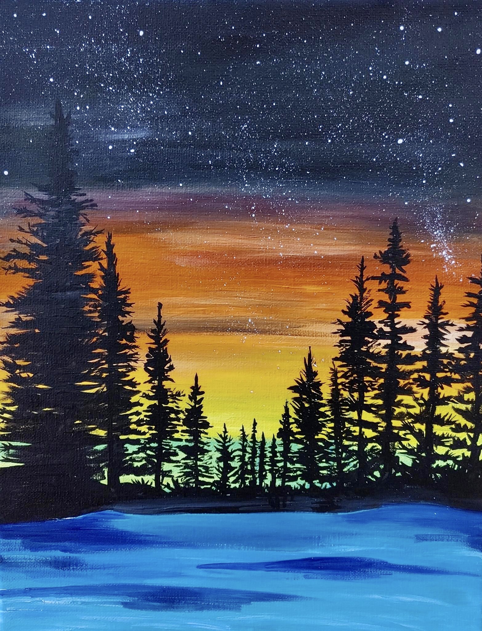Forest Sunset - Virtual Paint Night