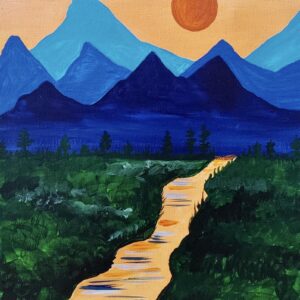 Blue Mountain Landscape - Virtual Paint Night