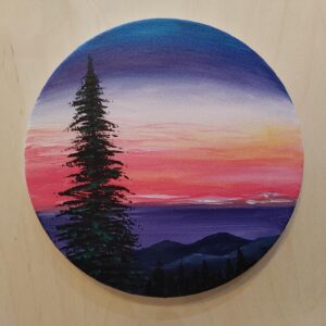 Pine Tree at Sunset - Virtual Paint Night