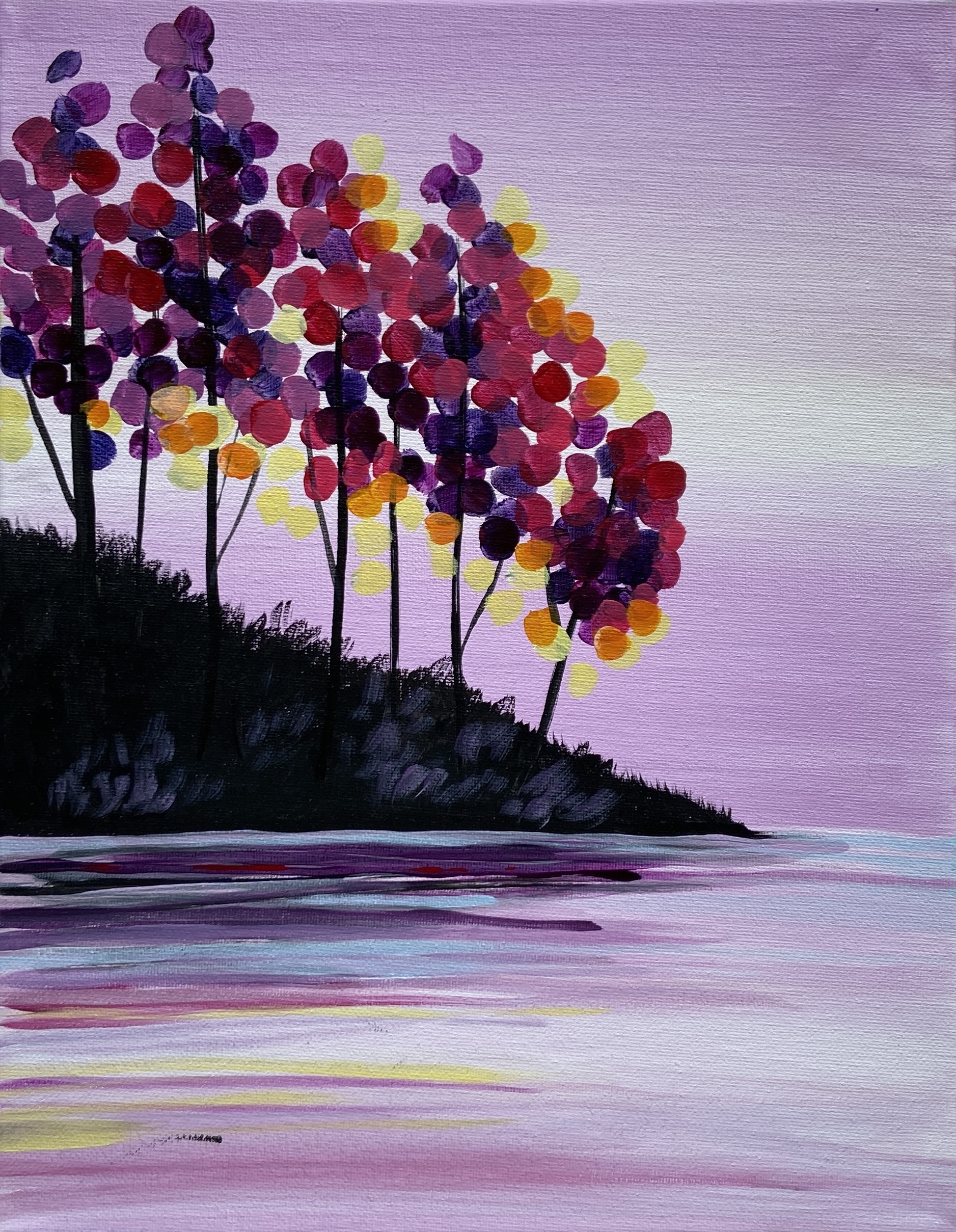In-Studio Paint Night – Pink Skies & Trees
