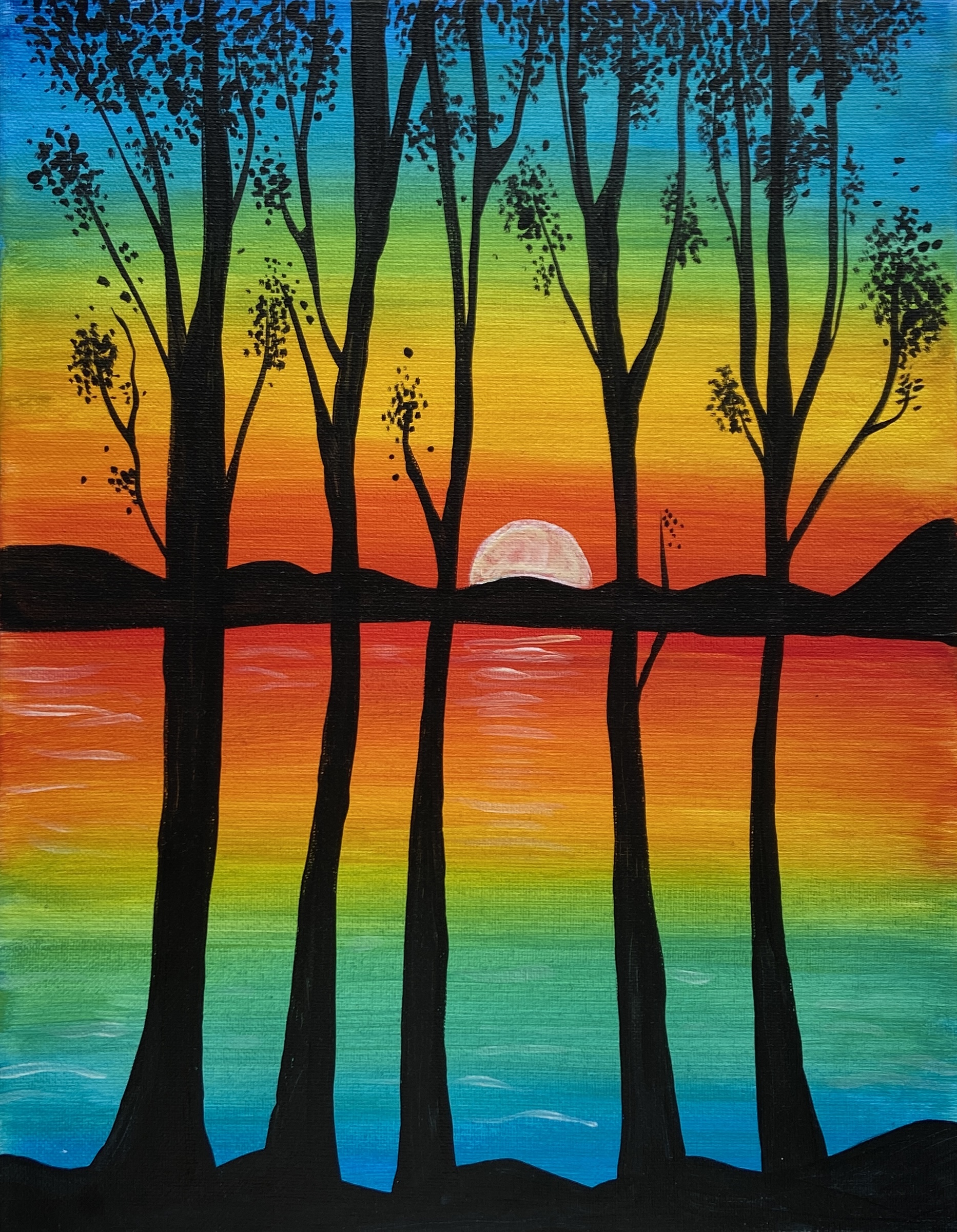 In-Studio Paint Night – Sunset in the Trees