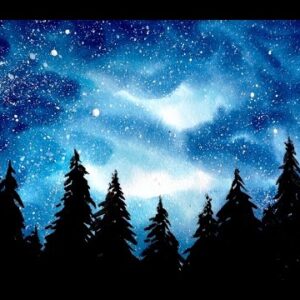 In-Studio Watercolour Paint Night – Forest and Stars