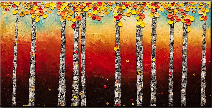 In-Studio Paint Night – Autumn Abstract Birch Tree