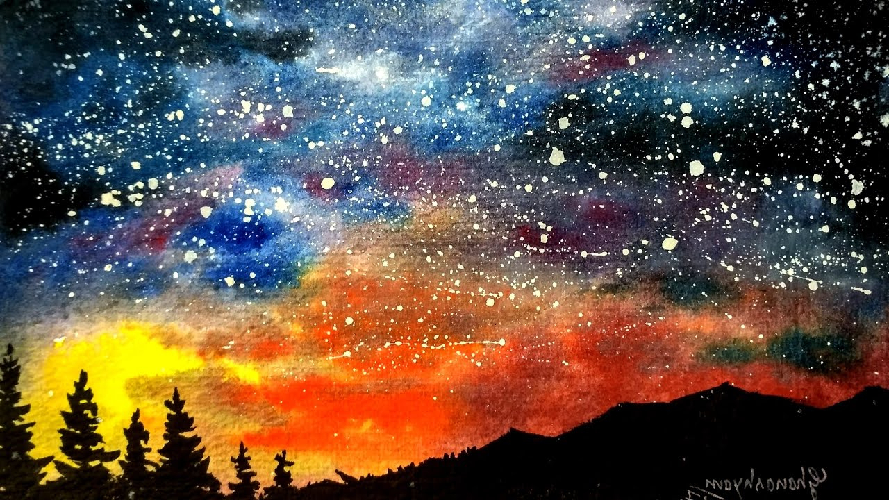 In-Studio Watercolour Paint Night – Starry Night