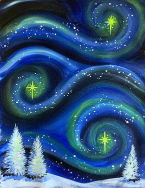 In-Studio Paint Night – Starry Night Winter Trees