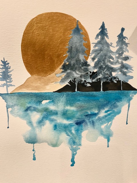 In-Studio Watercolour Paint Night - Golden Sun in the Trees