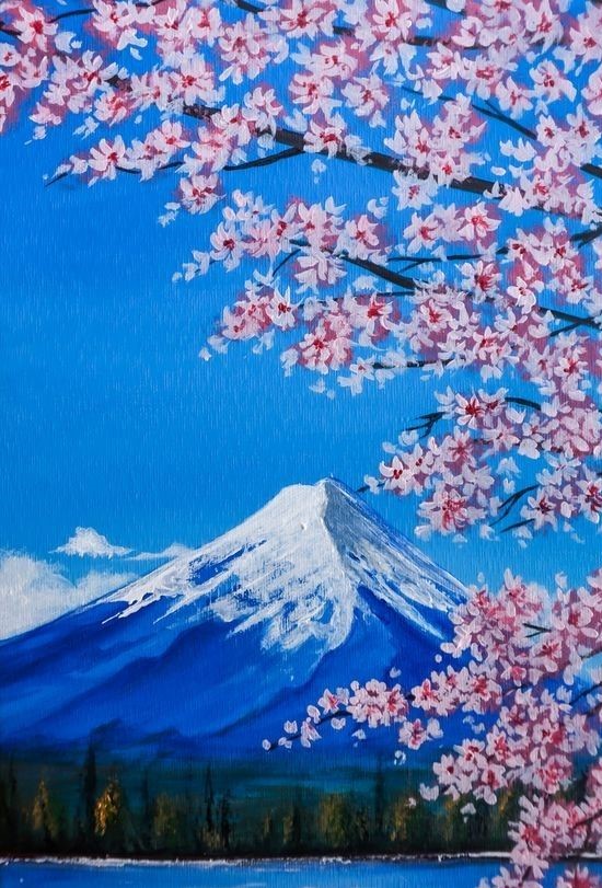 In-Studio Paint Night - Cherry Blossom and Volcano