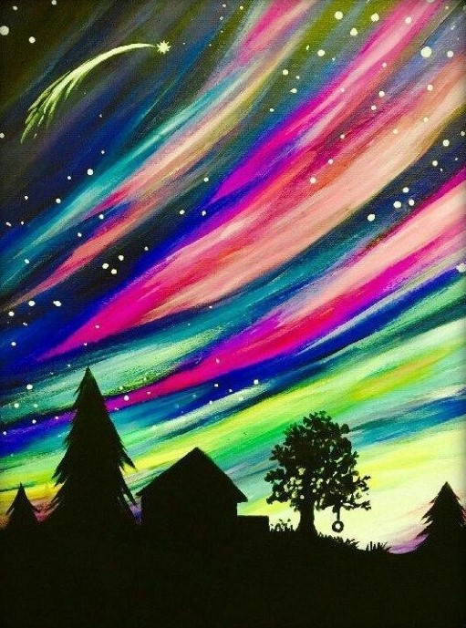 In-Studio Paint Night - Northern Lights in the Country