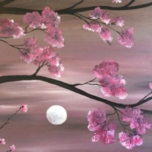 In-Studio Paint Night - Cherry Blossoms and the Moon