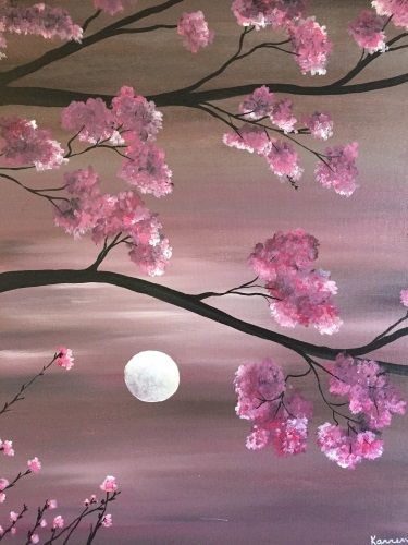 In-Studio Paint Night - Cherry Blossoms and the Moon