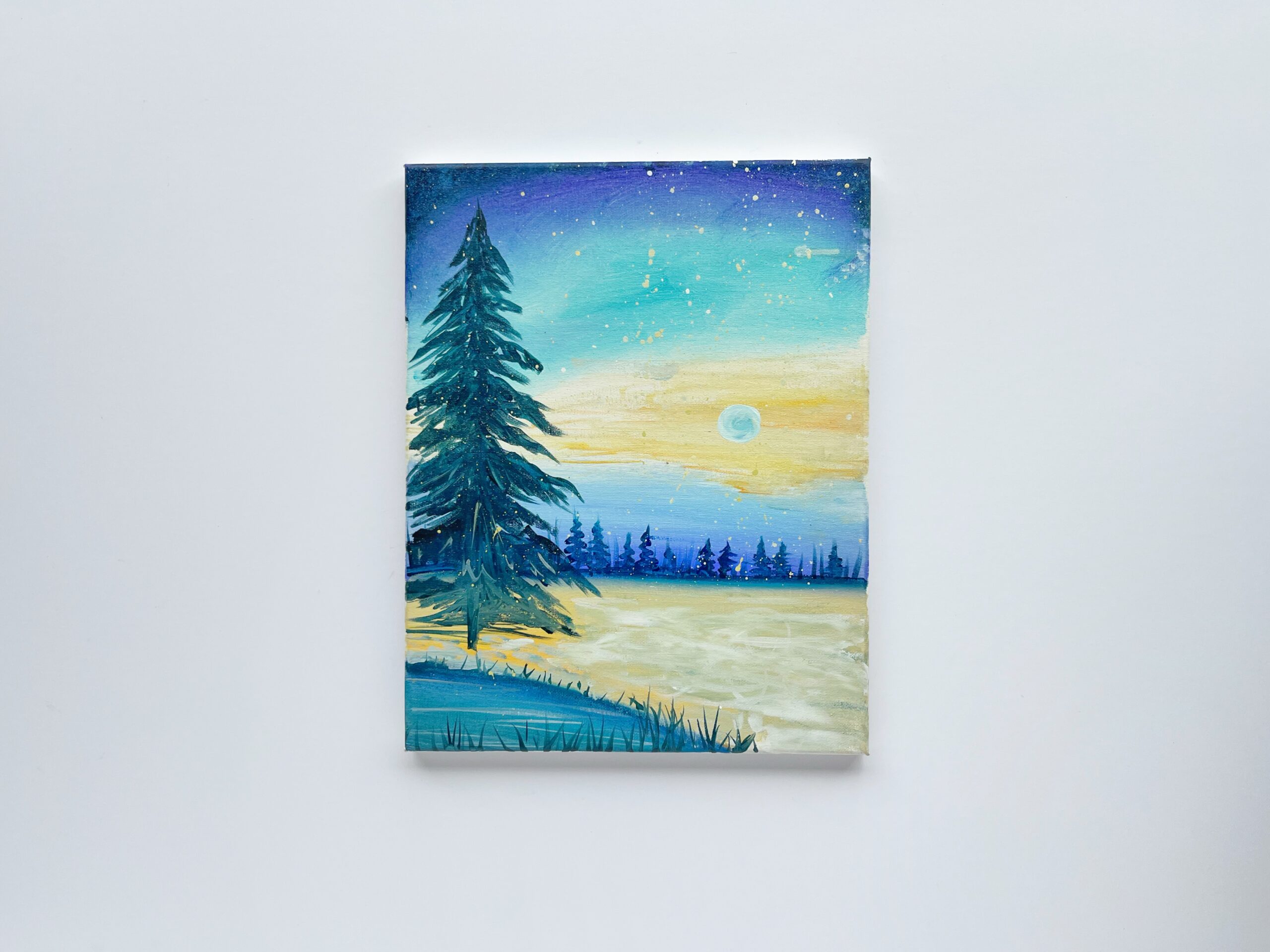 In-Studio Paint Night - Winter Snowy Sunset Acrylic Painting
