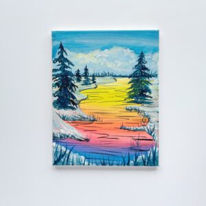 In-Studio Paint Night - Snowy Rainbow River Acrylic Painting