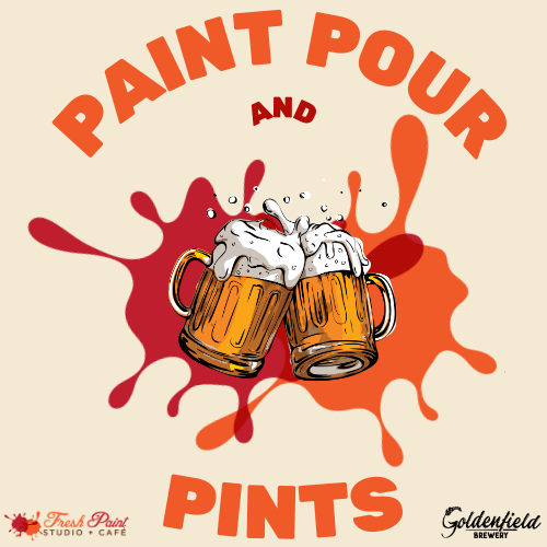 Paint Pour and Pints - Abstract Paint Pouring at Goldenfield Brewery