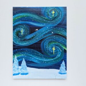 In-Studio Paint Night - Abstract Northern Lights Magic Winter Acrylic Painting