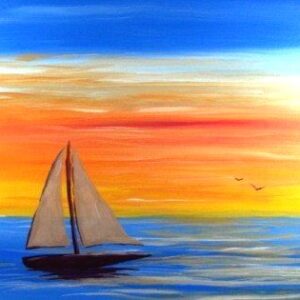 In-Studio Paint Night - Boat on the Water Acrylic Painting