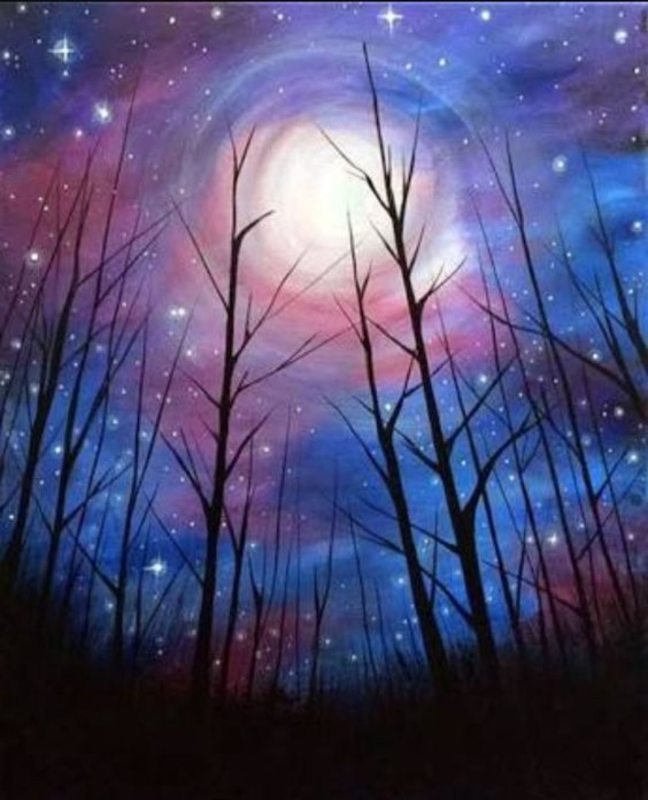 Forest Galaxy Acrylic Paint Night