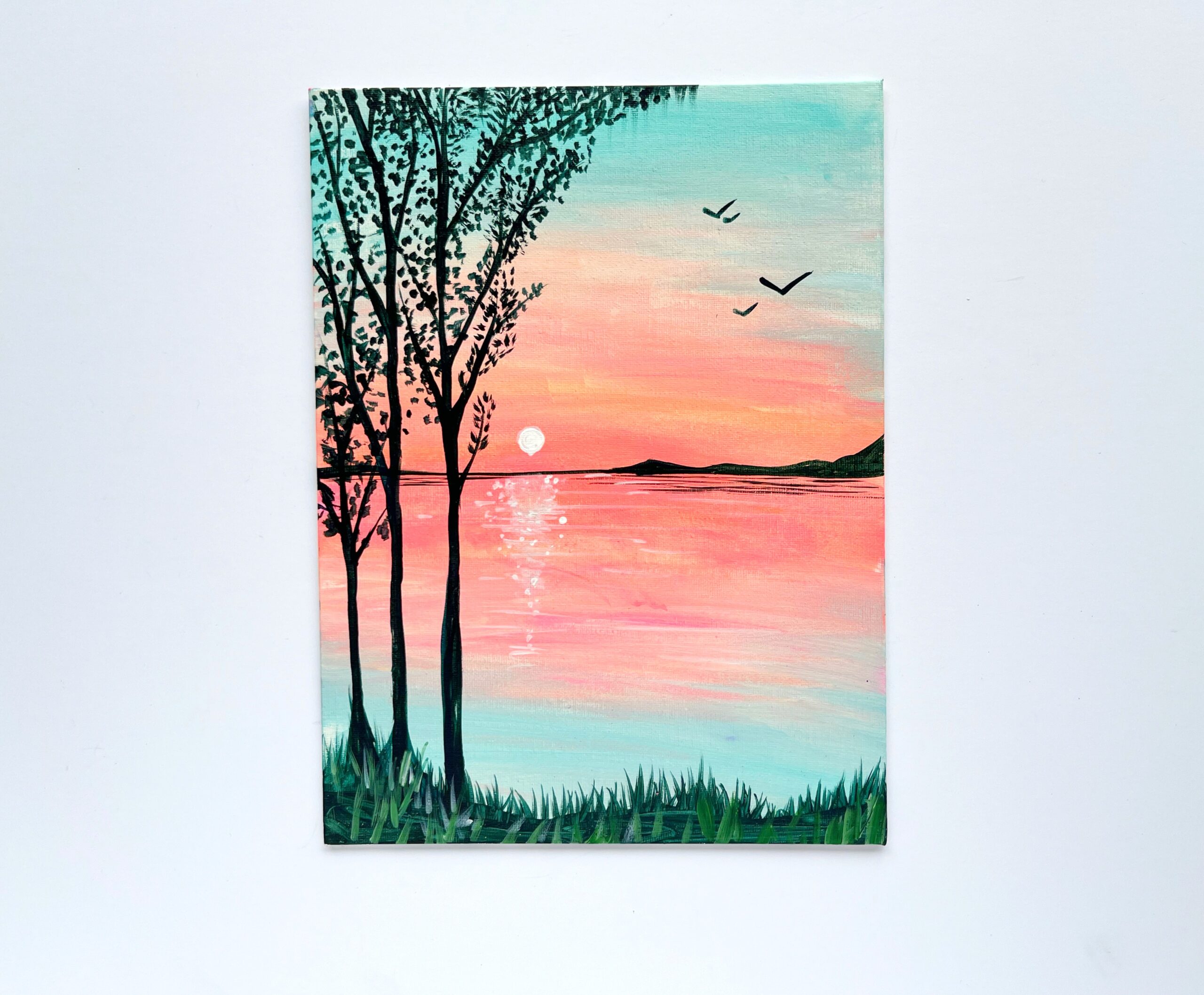 Pastel - Pink - Skies-Sunset - Reflection - Paint Night
