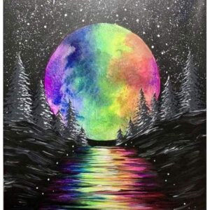 In-Studio Paint Night -  Rainbow Moon Acrylic Painting