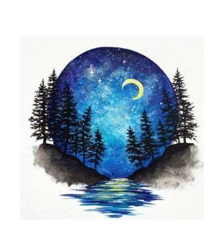In-Studio Watercolour Paint Night - Winter Night