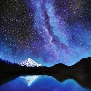 In-Studio Paint Night - Galaxy Sky and Mountain Acrylic Painting