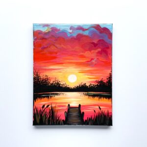 In-Studio Paint Night - Sunset on the Dock Acrylic Painting