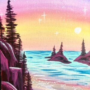 In-Studio Paint Night - Pastel Cliffside Beach Acrylic Painting