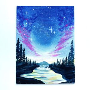 In-Studio Paint Night - Glow in the Dark Galaxy Waterfall Acrylic Painting